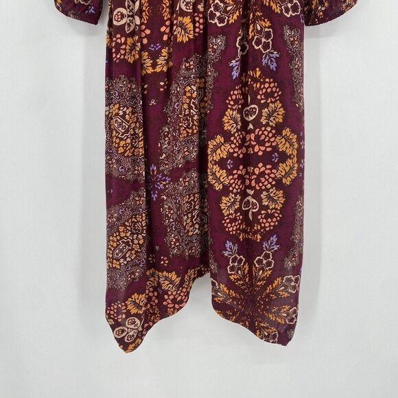 Anthropologie MAEVE Meredith Midi Dress Size XSP Embroidered Metallic Peasant - Picture 10 of 16
